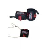 Supports Force Fitness Crossfit Body Agirlik Destek Bilekligi Siyah-Kirmizi Seritli (2 Adet)