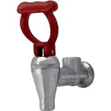 Süppürge Semaver Ile Uyumlu Musluk Göstergeli, Içten Dişli, Basmalı, Demir, Kırmızı Saplı, Kayalar Kazan ve Çaycı Musluğu 8cm