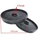 Süppürge Teka Ile Uyumlu Aspiratör Karbon Filtresi 15.5 cm 4 Tırnaklı