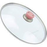 Süppürge Tencere Ile Uyumlu Sahan Tava Cam Kapağı Kapak 36 cm Pembe Tutma Tepesi - 1