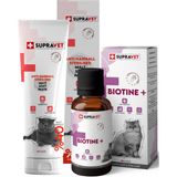 Supravet Set-1 Kısırlaştırılmış Kedi Malt Macunu 100 gr + Biotine Tüy Dökülmesi Engelleyici Damla 100 ml