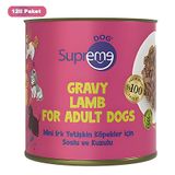 Suprema Köpek Konserve Maması, Kuzu Eti, Soslu, Yetişkin Köpekler İçin, 200gr, 12li Paket
