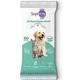 Supreme 60 Adet Yeşil Çaylı Kedi ve Köpek Temizleme Mendili