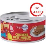 Supreme Cat Kıyılmış Tavuklu ve Biftekli Yaş 12x85 gr Kedi Mama