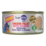 Supreme Cat Tavuk Göğsü ve Somon Konserve Kedi Maması, 70gr, 24'lü Paket