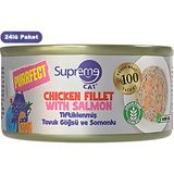 Supreme Cat Tiftiklenmiş Tavuk Göğüsü ve Somonlu Yetişkin Konserve Kedi Maması 70GR 24LÜ