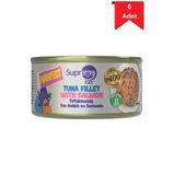 Supreme Cat Tiftiklenmiş Ton Balığı Ve Somonlu Yetişkin Konserve Kedi Maması 70 Gr X 6 Adet