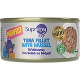Supreme Cat Tiftiklenmiş Ton Balıklı ve Midyeli Yetişkin Konserve Kedi Maması 70GR