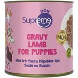 Supreme Dog Mini Irk Yavru Köpekler için Soslu ve Kuzulu Konserve Mama 200 gr