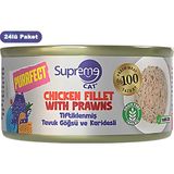 Supreme Tiftiklenmiş Tavuk Göğüsü ve Karidesli Yetişkin Konserve Kedi Maması 70GR 24LÜ