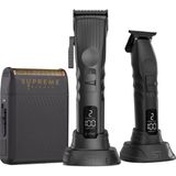 Supreme Trimmer Fade Pro Tıraş Makinesi Seti – Crunch Sıfırlama Makinesi + 2spee Trimmer & Clipper Tıraş Makinesi - Siyah