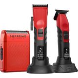 Supreme Trimmer Fade Tıraş Makinesi Seti – Solo Shaver + 2spee Trimmer & 2spee Clipper Tıraş Makinesi - Kırmızı