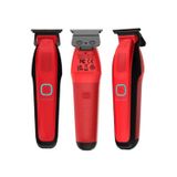 Supreme Trimmer Kırmızı Recharge Trimmer Tıraş Makinesi – 3 Şarj Yöntemi, RGB LED, Çıkarılabilir Pil