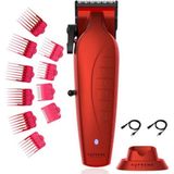 Supreme Trimmer Vader Clipper Saç Tıraş Makinesi DLC Taper Bıçak 7500 RPM Fırçasız Motor - Kırmızı