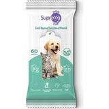 Supreme Yeşil Çaylı Kedi ve Köpek Temizleme Mendili 60 Adet 3'lü Paket - Su Yeşili - 1