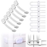 SUPTEC 12'li paket bebek prova dolabı yapışkan kayış kilitleri, ayarlanabilir U şekilli çocuk koruma güvenlik mandalları, çocuk koruma kilitleri evrensel çekmeceler için buzdolabı dolabı bulaşık makinesi dolap klozet kapağı fırın
