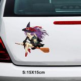 Süpürgeli Cadı Araba Sticker Oto Yapıştırma 16 Cm