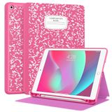 Supveco iPad 9./8./7. Nesil 10,2 inç (2021/2020/2019 Modeli) Kalem Tutuculu Kılıf, Otomatik Uyandırma/Uyuma özellikli Premium Folyo Stand Kılıf, iPad 10,2 inç için Yumuşak TPU Arka Kapak - Sıcak Pembe
