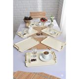 Şura Mutfak 6'lı Krem Akrilik Kahve Sunum Tepsisi 25 x 17 cm Şık Tasarım ve Kullanışlılık