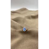 SURA SILVER AKUAMARİN DAMLA MODEL 925 AYAR ROSE GÜMÜŞ AYARLANABİLİR YÜZÜK