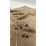 SURA SILVER SAFİR LOTUS MODEL 925 AYAR ROSE GÜMÜŞ SET (KOLYE,KÜPE,BİLEKLİK VE AYARLANABİLİR YÜZÜK)