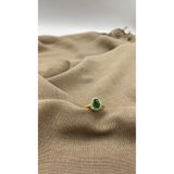 SURA SILVER ZİRKON TAŞ YEŞİL DAMLA MODEL 925 AYAR GOLD AYARLANABİLİR YÜZÜK