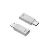 Şura Ticaret Type C To Lightning Yuva Çevirici Yaka Mikrofonu ile Uyumlu Beyaz Otg Adaptör Otgyz - Option-1