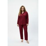 Şuranur Homewear BÜRÜMCÜK KUMAŞ GÖMLEK PANTOLON TAKIM M-6XL - Bordo