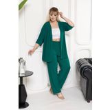 şuranur Kimono Hırkalı 2li Alt Üst Takım Bürümcük Kumaş Yazlık M-6xl Oversize