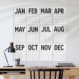 Sürekli Takvim, 12 Aylık Tarihsiz Takvim, Aylık Planlayıcı Takvim, A4, 33X48 Cm, Undated Monthly Wall Planner, Wall Cale