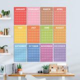 Sürekli Zamansız Takvim, 12 Aylık Tarihsiz Takvim, Aylık Planlayıcı Takvim, 33 x 48 Cm, A4, Rengarenk Gökkuşağı Renkleri, Undated Monthly Wall Planner, Wall Calendar, Perpetual Calendar - -- - Duvar Takvimi