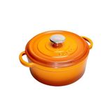 Sürel Aroma Kapak 24 cm Turuncu Yuvarlak Döküm Tencere