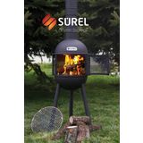 Sürel Çok Amaçlı Döküm Bahçe Şöminesi Teras Sobası Barbekü - Siyah