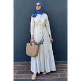Süreyya Çizgili Gömlek Elbise Indigo - Fashion - 44
