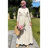 Süreyya Çizgili Gömlek Elbise Siyah - Fashion - 36
