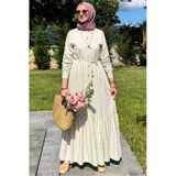 Süreyya Çizgili Gömlek Elbise Siyah