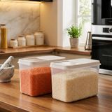 Sürgülü Kapaklı Şeffaf Erzak Saklama Kabı, Çok Amaçlı Mutfak Düzenleyici, Pirinç ve Bakliyat Saklama Kutusu, Plastik Kiler Organizeri