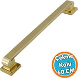 Sürgülü Kapı Çekme Kolu Tutma Kulpu Kulbu Çelik Dış Kapı Tutamağı Gold Altın 60 cm - 1