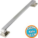 Sürgülü Kapı Çekme Kolu Tutma Kulpu Kulbu Çelik Dış Kapı Tutamağı Kol Saten 50 cm
