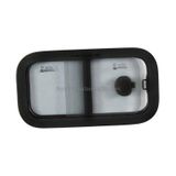 Sürgülü Karavan Camı 20x40cm Oval Köşe Yerli-77 Siyah