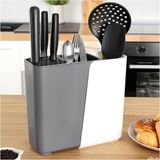 Sürgülü Kaşıklık Bıçaklık Organizer,2-3 Bölmeli Tezgah Üstü Stand (Gri)