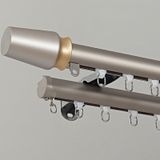 Sürgülü perde çubuğu tek ve çift duvar perdesi çubuğu oturma odası, banyo, yatak odası, oda ayırıcı (renk: Şampanya-B, boyut: 2,3 m (1,15 m x 2))