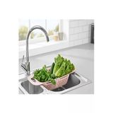 Sürgülü Pratik Ayarlanabilir Lavabo Süzgeci, Ayarlı Süzgeç, Meyve Sebze Salata Yıkama Süzgeci Pembe
