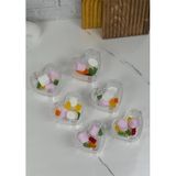 Suriyana Cam Magnolya Kasesi - Kalp Şekilli 6Lı Cam Kase Seti - 130 Ml