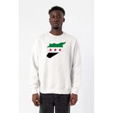 Suriye Yeni Bayrak Beyaz Erkek 2İp Sweatshirt
