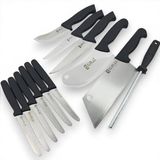 SURLAZ 12 Parça Paslanmaz Çelik Mutfak Bıçak Seti, Kemik Satırı, 6 Parça Steak Bıçak, Masatlı Çeyizlik Set
