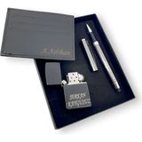 SürLaz 3 Parça Doğum Günü Seti Isme Özel Kartlık Isme Özel Touch Pen Tükenmez Kalem Isme Özel Çakmak - 1 - Siyah