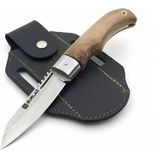 SürLaz El Yapımı Outdoor Kamp Cep Çakısı 18 Cm Ahşap Sap Özellikli Deri Kılıflı Tek İşlevli