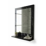 SürLaz Raflı Banyo Aynası Siyah, Lavabo Aynası , Dresuar , Koridor , Mutfak , Makyaj 60x45 Dik Ayna