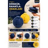 SürLaz SpinBall 2'li Sarı-Lacivert Stres Topu & Stres Çarkı – El Egzersiz Topu, Odaklanma Oyuncağı, Sessiz Dönen Anti Stres Oyuncağı